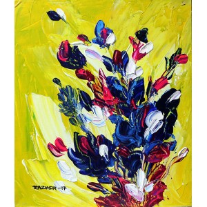 Mazhar Qureshi, 12 X 14 Inch, Oil on Canvas, Floral Painting, AC-MQ-072
